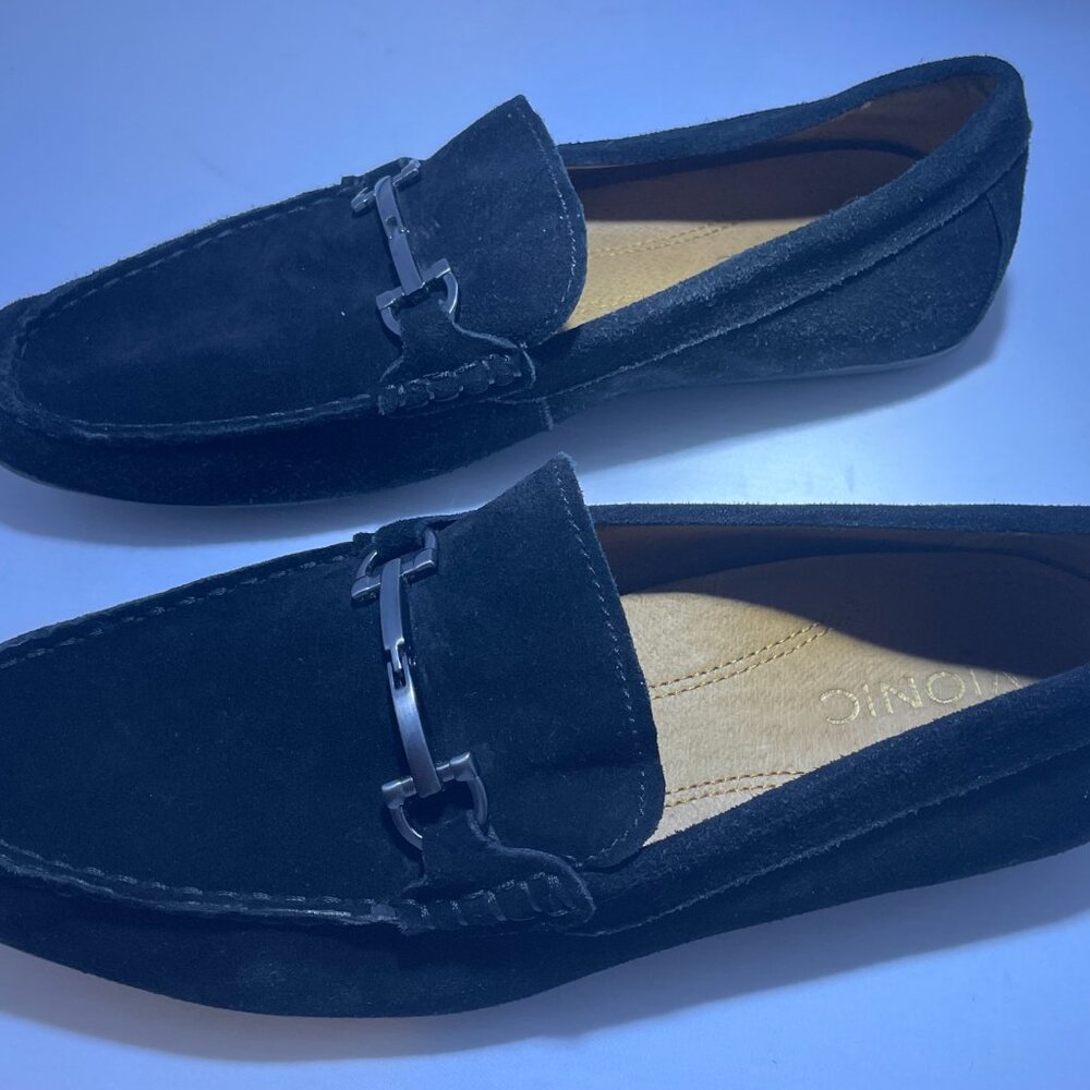 Vionic Mens Size 11 Loafer Horsebit Black Suede Slip On Driving Shoes Soft Sole - Picture 5 of 9